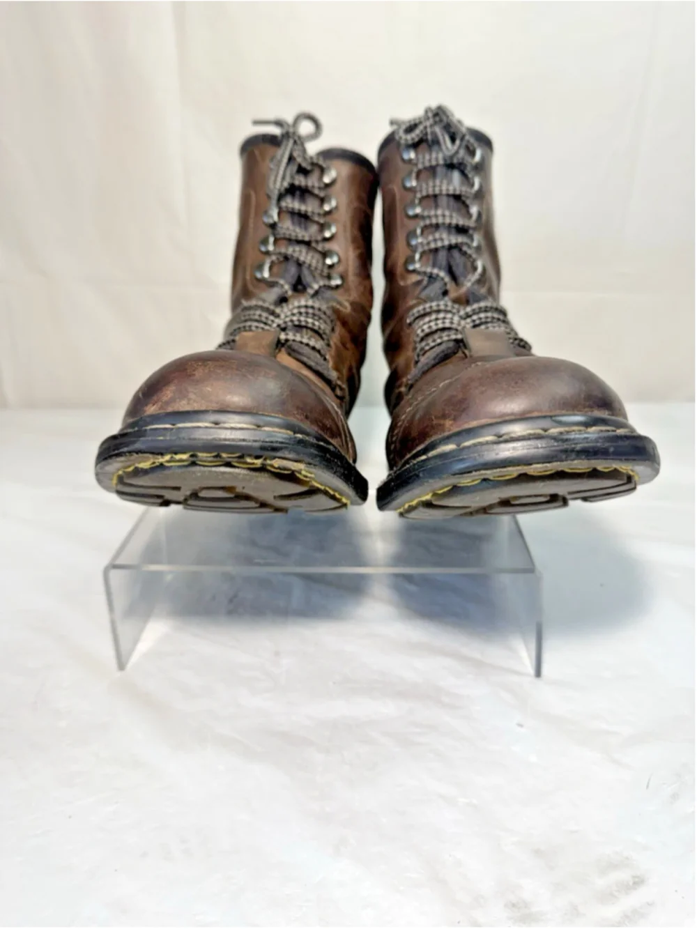 Doctor Martin Brown Leather Lace Up Crazy Bomb BOOT MENS SIZE 9.5 vintage